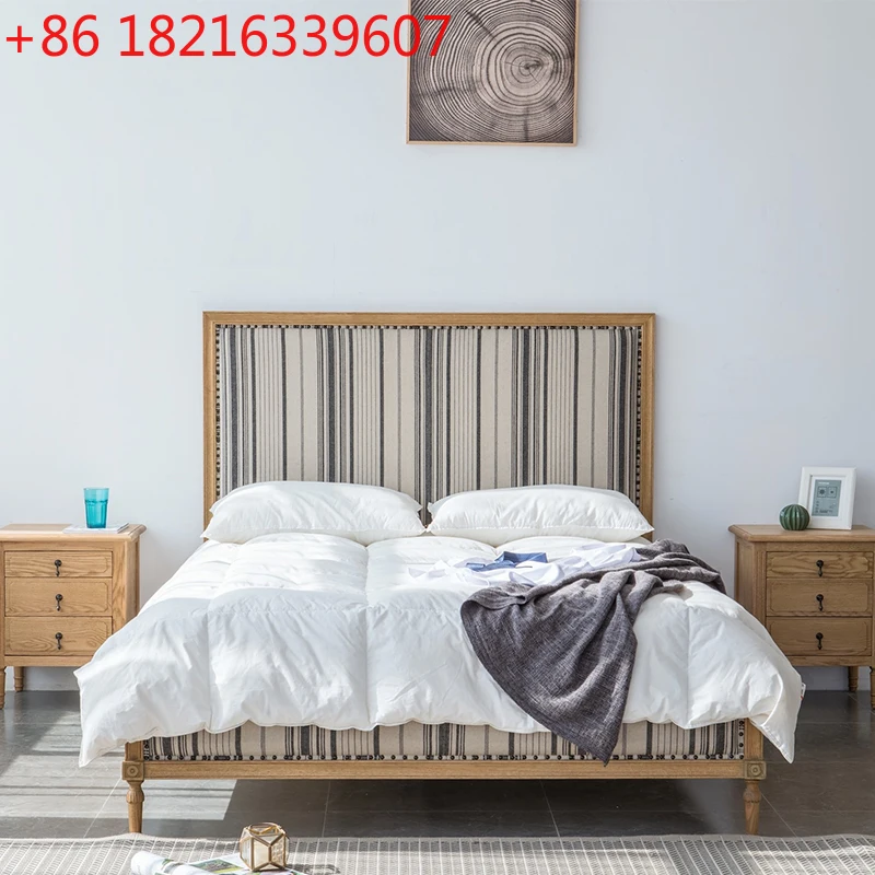

American Country Solid Wood Bed Square Storage Bed Vintage Distressed Rivet Box