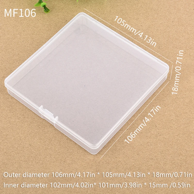 storage box Mini Plastic Box Square Transparent Packing Box Dustproof Durable ID Card Parts Storage Box