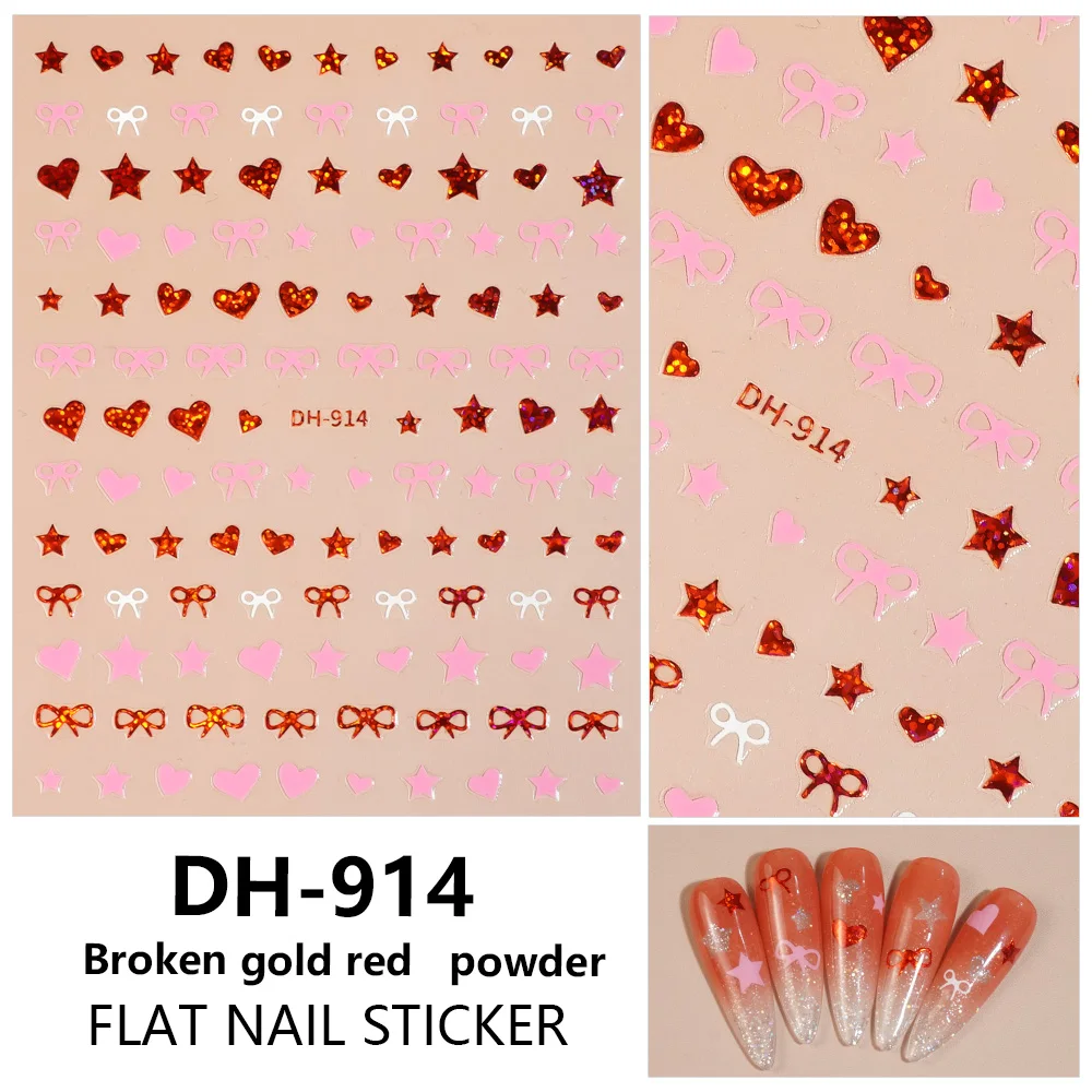 

1/5pcs Star Heart Bow Nail Stickers for Women's Nail Art Decoration Star Heart Bow Stickers DIY Manicure Self Adhesive Decals