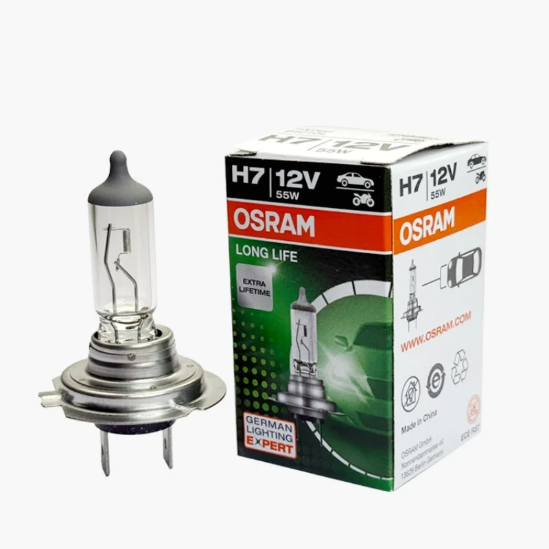 OSRAM H7 ORIGINAL HEADLIGHT HALOGEN LAMP 64210L 12V 55W STANDARD LAMP 3200K OEM QUALITY LONG LIFE 2PCS/BOX