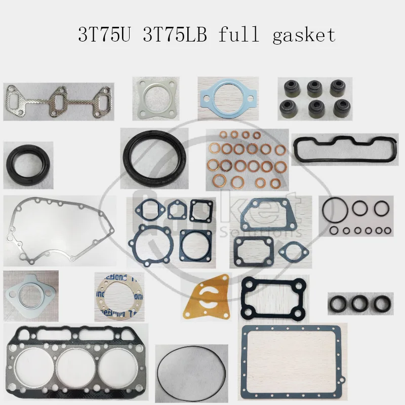 3T75U 3T75LB Engine Full Gasket Kit Overhual Set For Yanmar Excavator Tractor Diesel Cylinder Head