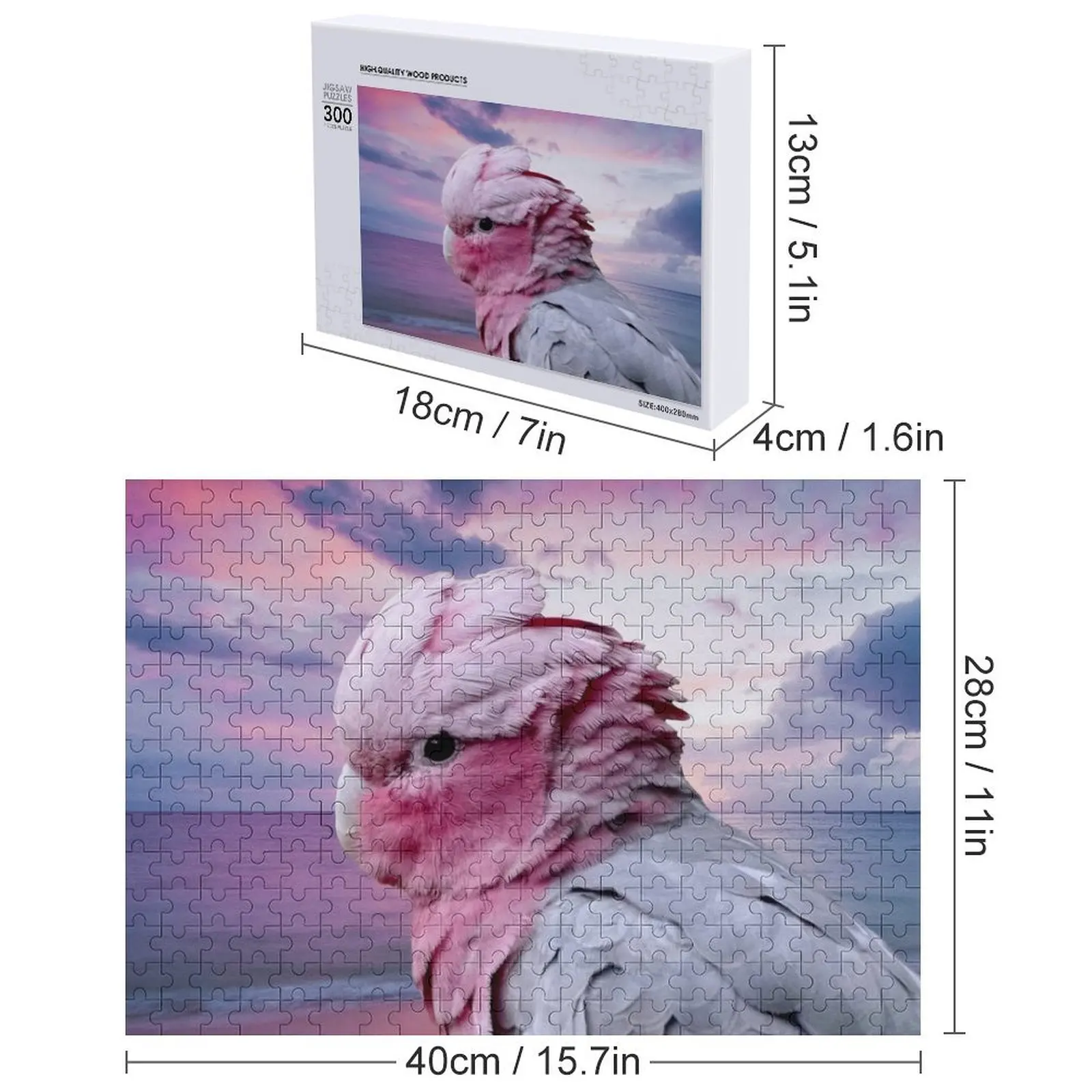 Parrot Galah Cacatoo Quebra-cabeça Personalizável Criança Presente Escala Motores Personalizado Foto Presente Quebra-cabeça