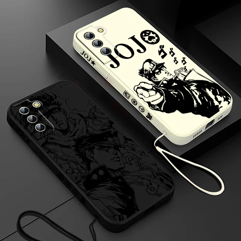 Anime JoJo's Bizarre Adventure Samsung Phone Case For Galaxy S23 S22 S21 S20 Pro FE Note 20 Plus Ultra Liquid Left Rope Cover