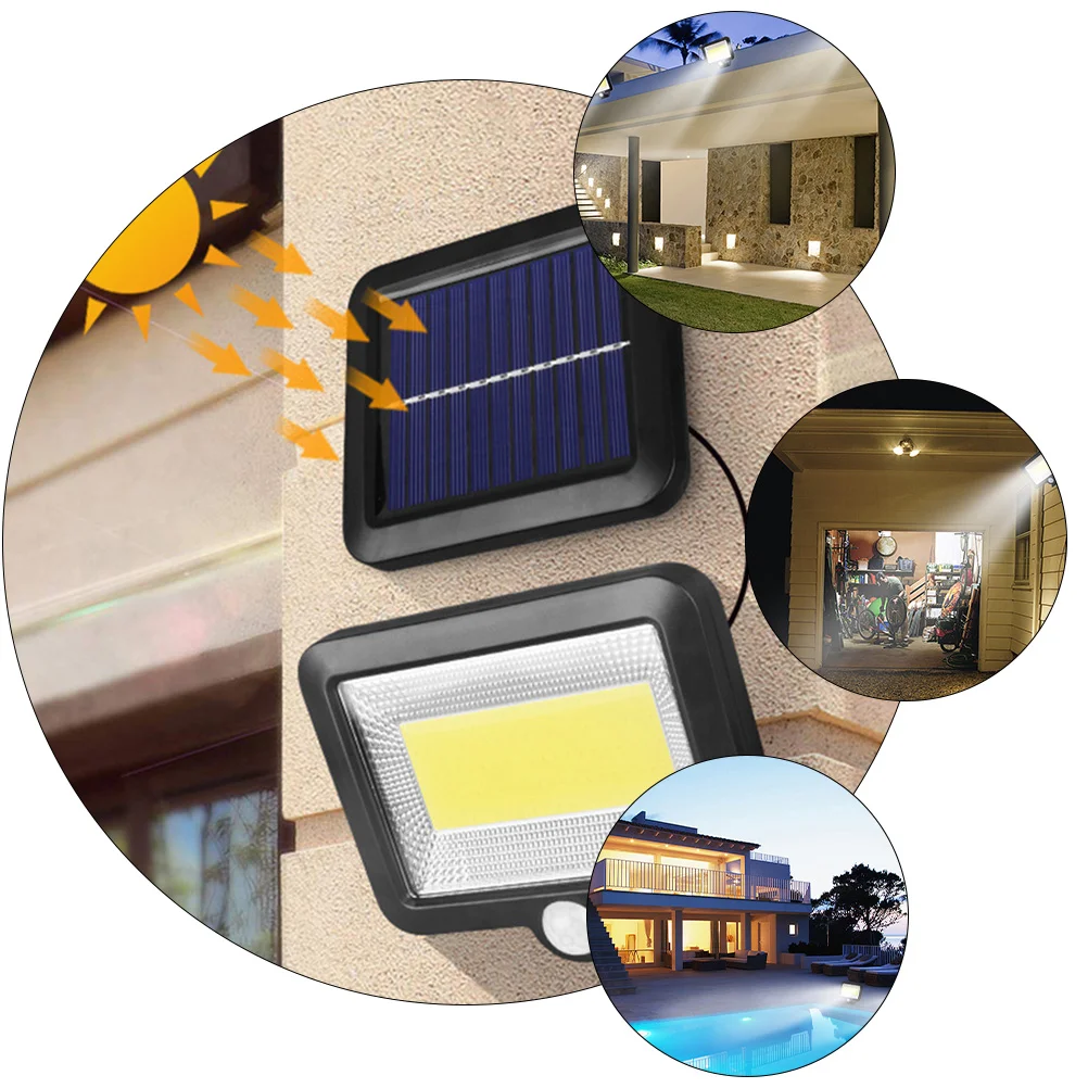 2 Pcs Split Human Sensor Wall Light outside Solar Lights Plastic Waterproof Outdoor