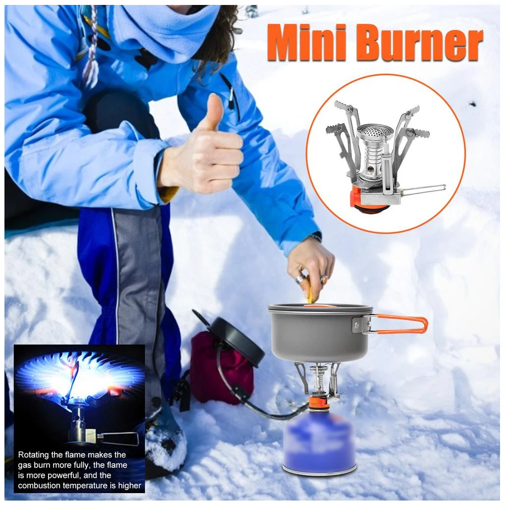 Folded Burner Mini Portable Automatic Ignition Stove Picnic Outdoor Camping Cookware Cooking Barbecue Hiking