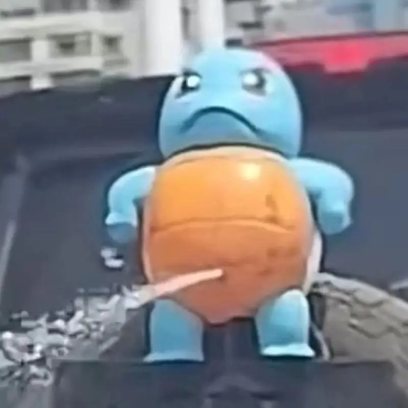 Johnny Turtle Car External Parts with Water Splashing, Pok é mon Large Arrogant Johnny Turtle Pokemon