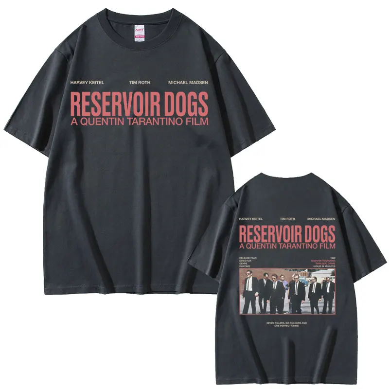 Heißer berühmter Regisseur Quentin Tarantino Film reservoir Hunde doppelseitiger Druck T-Shirt Männer Frauen lässig Vintage übergroße T-Shirt