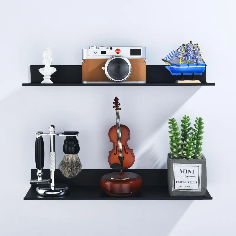 15/20/30/40/50cm Bathroom Shelves Storage Organizer 1Pcs Modern Kitchen Shower Bath Storage Rack Black Wall