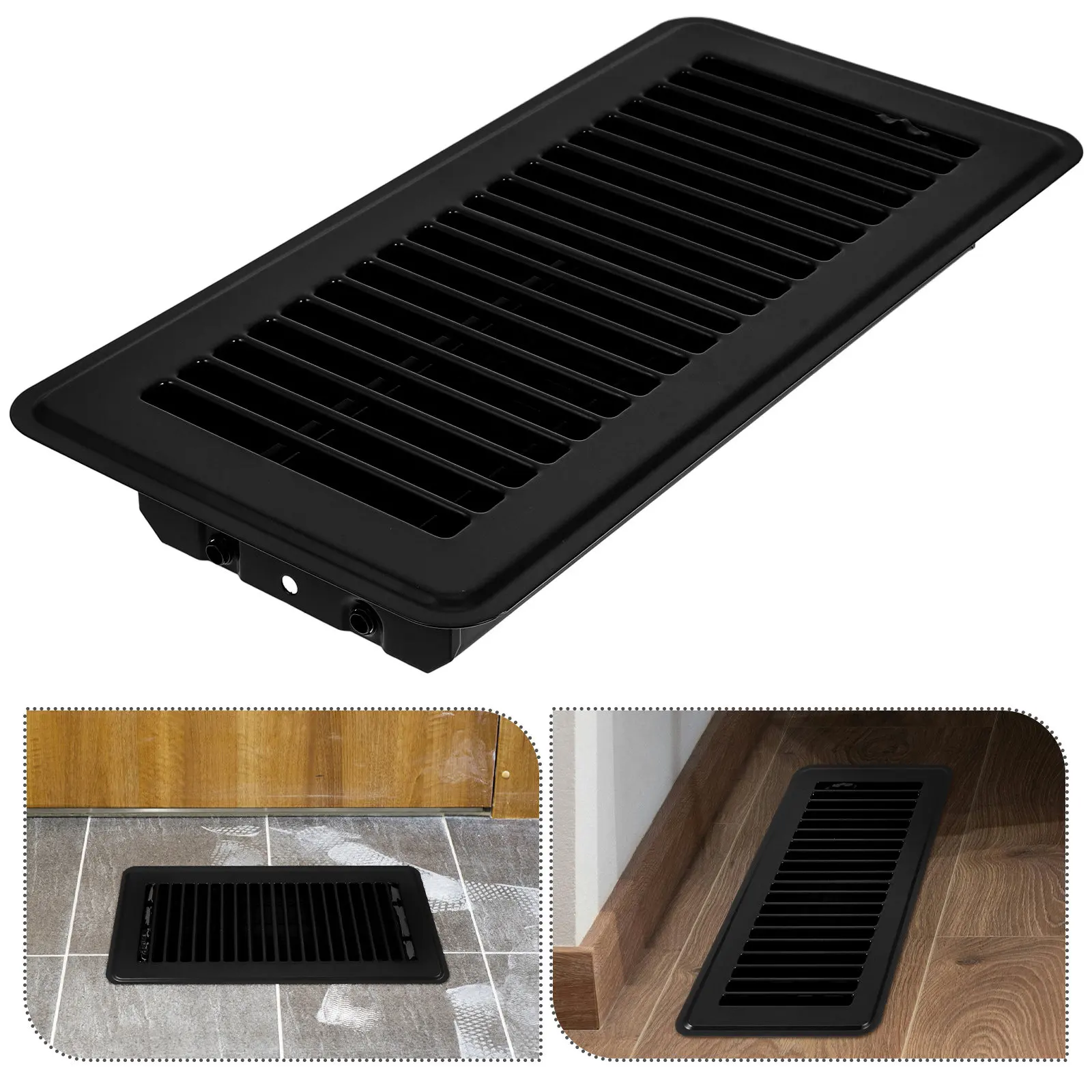 2Pcs Floor Vent Covers Metal Register Vents 4x10 Optimal Airflow Home Floor Ventilation Cover Walkable Heater Grilles for Living