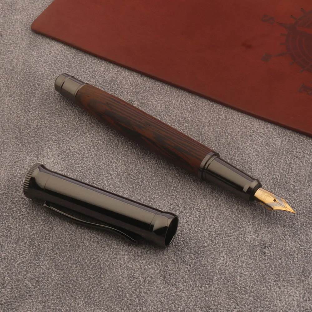 1pc new Wooden 1933 Fountain Pen Wenge Gun Grey Business Office School Supplies Writing Ink pen