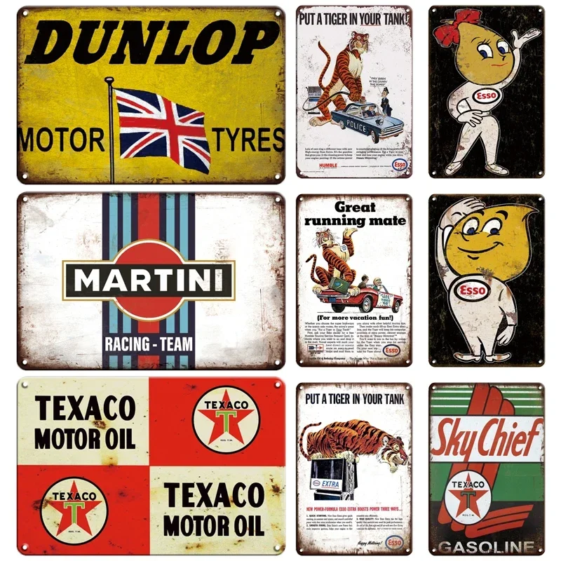 Dunlop Vintage Wall Poster Vintage Retro Decoration Plaque Motor Oil Garage Metal Wall Decor Art Metal Sign Tin Sign Isle