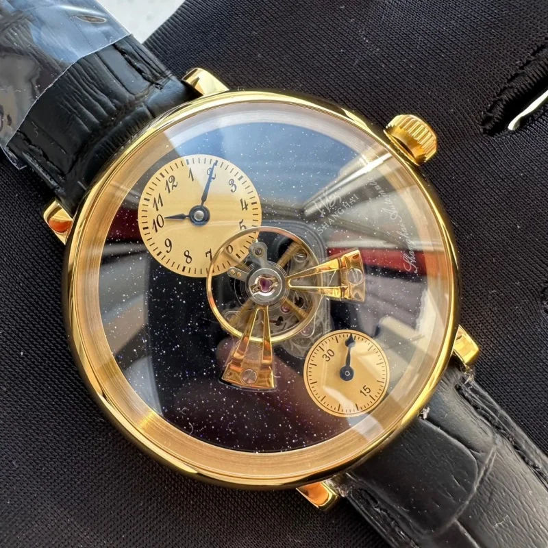 Shanghai Watch THE SKY DOME 42mm Automatic Mechanical Watch Central Flywheel Starry Sky Dial Sapphire Limited Edition Watch