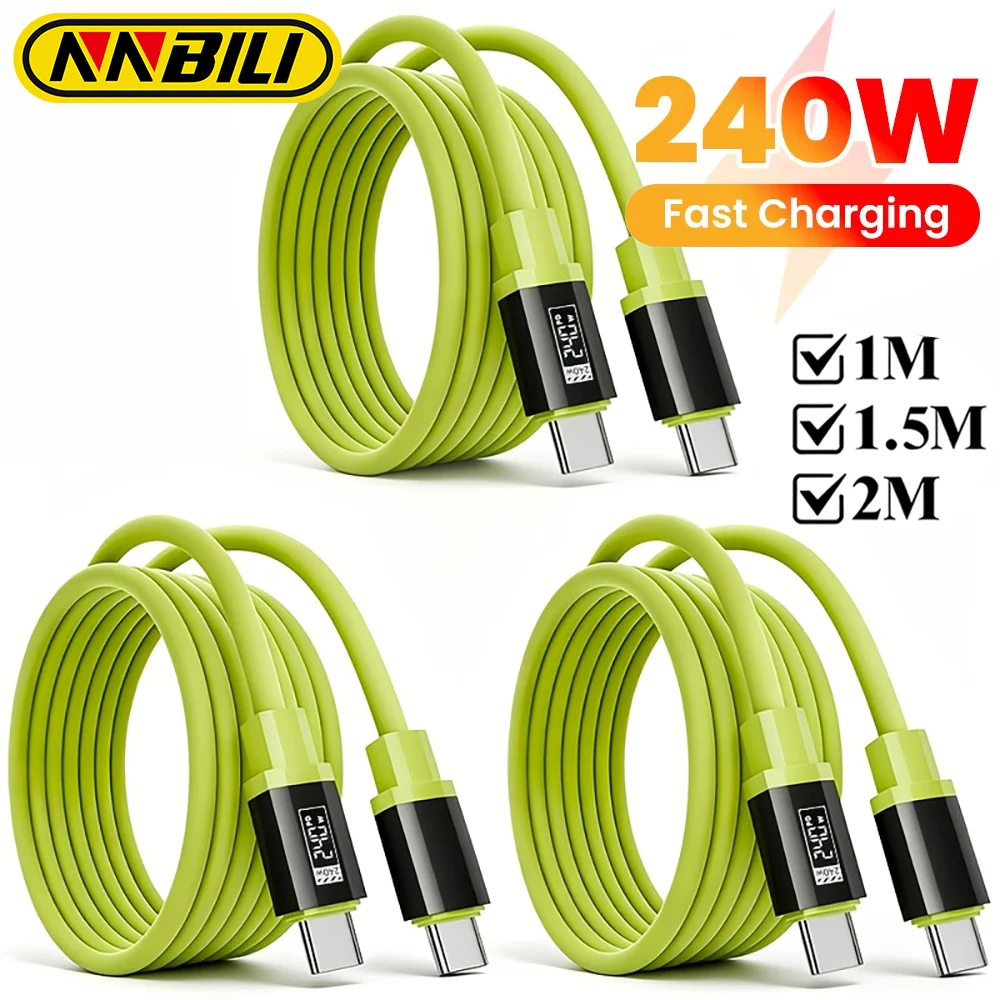 NNBILI 3er-Set 240W Typ-C Kabel PD Schnellladung Handy-Ladekabel Datenkabel für iPhone 17 16 Huawei Typ-C zu USB-C Schnellladekabel