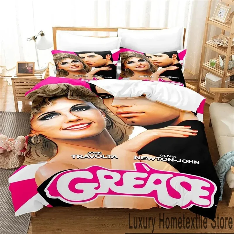 3D Print Grease All Season Bedding Set Boys Girls Twin Queen Size Duvet Cover Pillowcase Bed Kids Adult