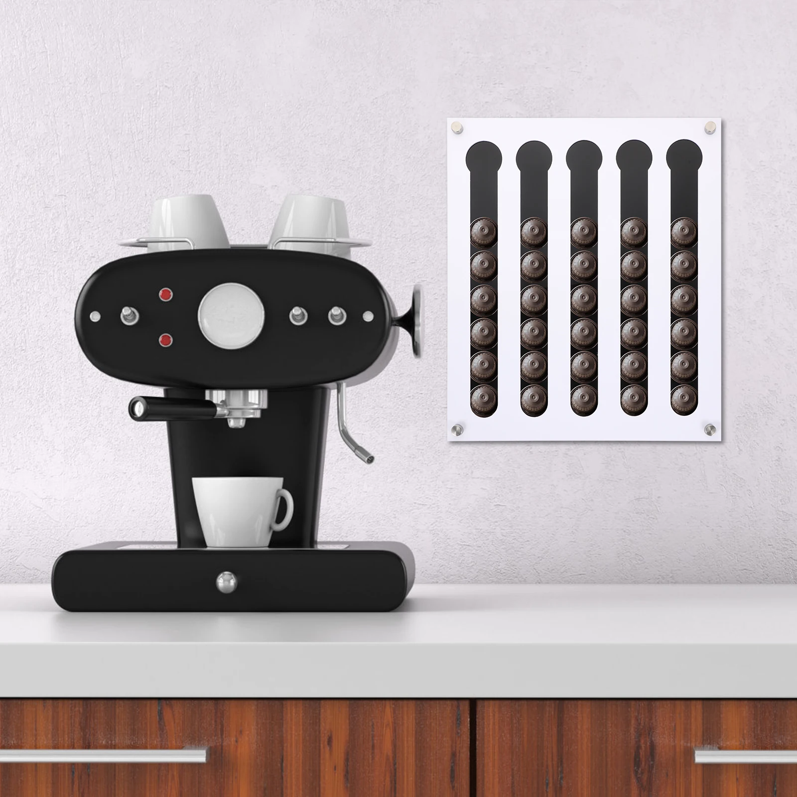

Coffee Capsules Storage Rack Acrylic Plastic Organizer For Kitchen Coffee Holder Wall Mounted Display Stand Practical