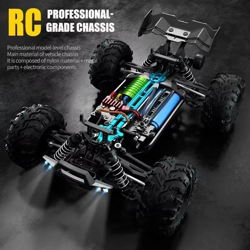 SCY 1:16 70KM/H or 50KM/H 4WD RC Car with LED Remote Control Cars High Speed Drift Monster 4x4 Truck for Kids Vs Wltoys 144001