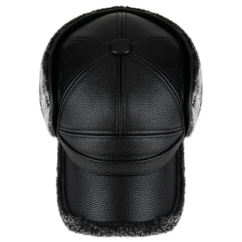 Chapeaux en fourrure Lei Feng pour hommes d'âge moyen et d'élan, protège-oreilles de vieil homme, chapeaux chauds, casquettes de baseball en velours