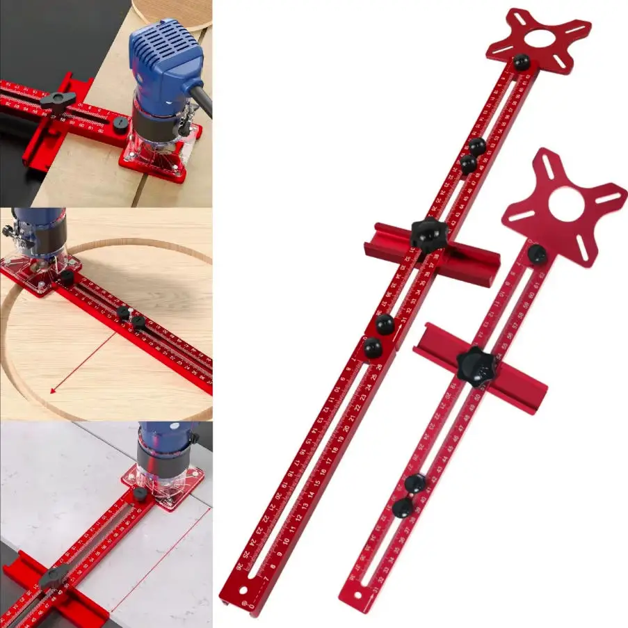 3 in 1 Router Milling Groove Bracket Woodworking Cutting and Milling Circular Auxiliary Tools Aluminum Router Circle Cutting Jig