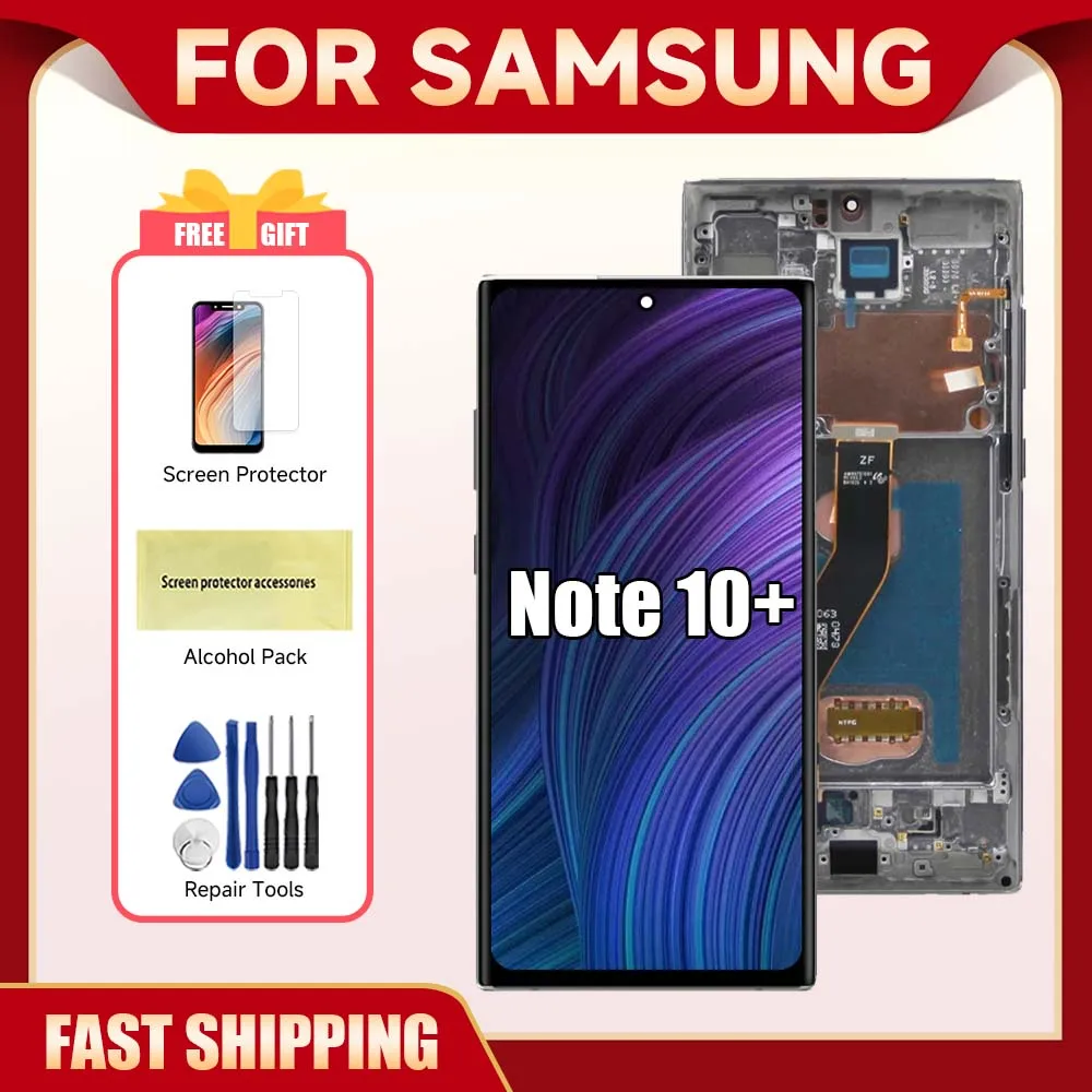Note 10 Plus для Samsung 6,8 'для Note10 + N975F N975 N975W ЖК-дисплей сенсорный экран дигитайзер в сборе Замена