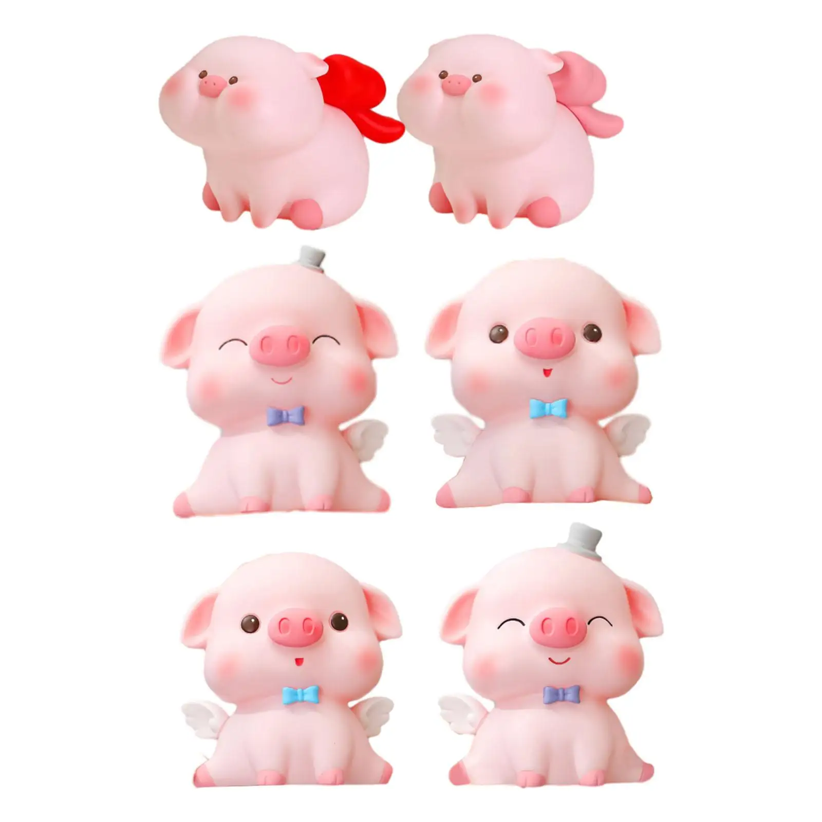 Decorative Pig Money Bank for Kids Savings Jar Rubber Enamel Figurine Tabletop Artwork Easy Access Bottom Opening
