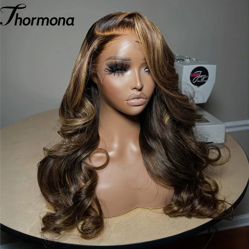 

P4/27 Медовый Блондин 13X6 HD Парик Фронта Шнурка 30 Дюймов Объемная Волна Парики Фронта Шнурка Синтетический Выделенный Бесклеевой Парик Для Чернокожих Женщин