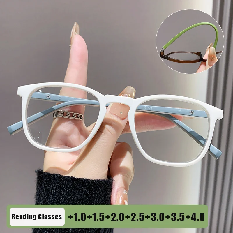 

Minimalist Oversized Square-Frame Presbyopia Glasses Men's and Women's Anti-Fatigue Blue Light Blocking Reading Glasses