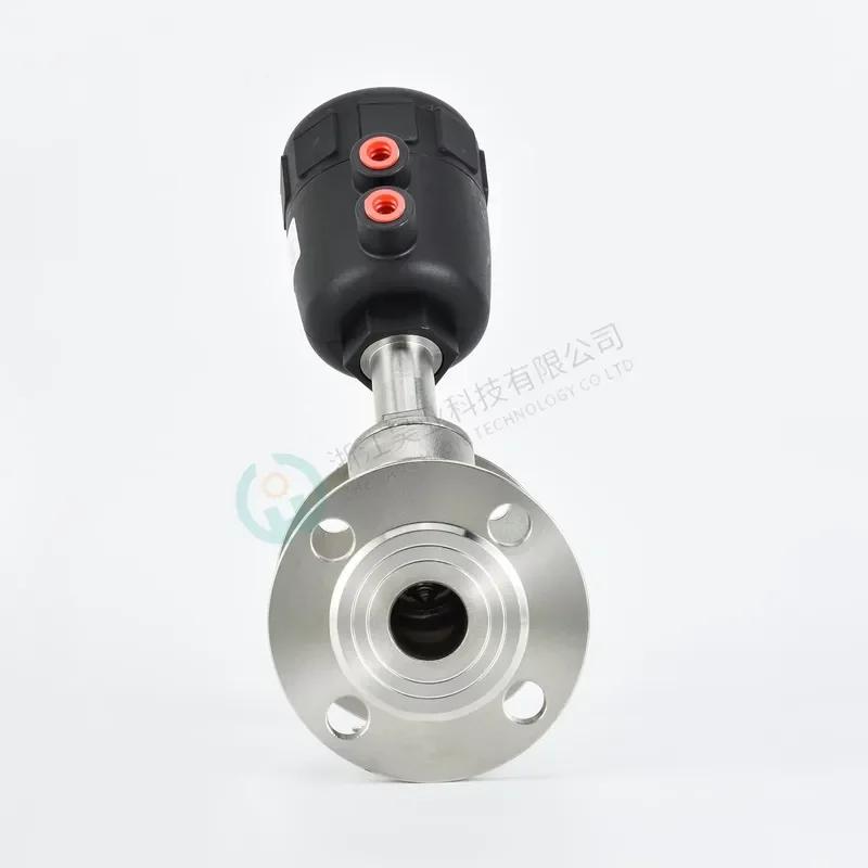 DN80 304 Stainless Steel Pneumatic Angle Valve Y Type Flanged Globe Valve for Medium High Temperature Steam Control with