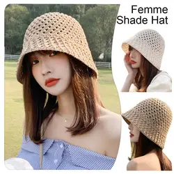 Cappello da sole per ragazze cappelli estivi Floppy a tesa larga per le donne cappello da pescatore in tessuto a cupola di paglia Panama da spiaggia cappello da donna con ombra Femme