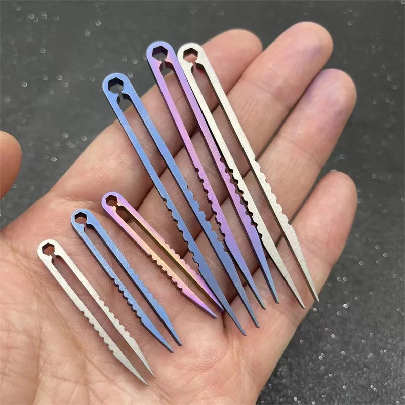 Titanium TC4 Clip Tweezers Pick Up Clamping EDC Multipurpose Gadget Professional Camp Outdoor Pocket Maintenance Tool 6 Colors