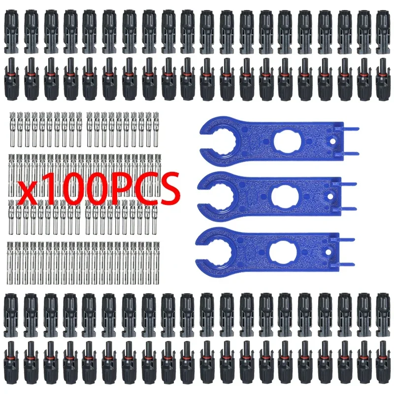 10/20/60/100PCS fotovoltaïsche connectoren, zonne-kabelconnectoren, IP67 waterdichte adapters, DC1000V/30A gebruikt voor 2,5/4/6mm2 kabels