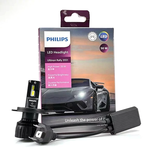 Philips LED H4 Ultinon Rally 3551 potencia máxima 50W 4000LM faro de coche 6500K lámparas LED blancas máx. Lumen Watt LUM11342U3551X2