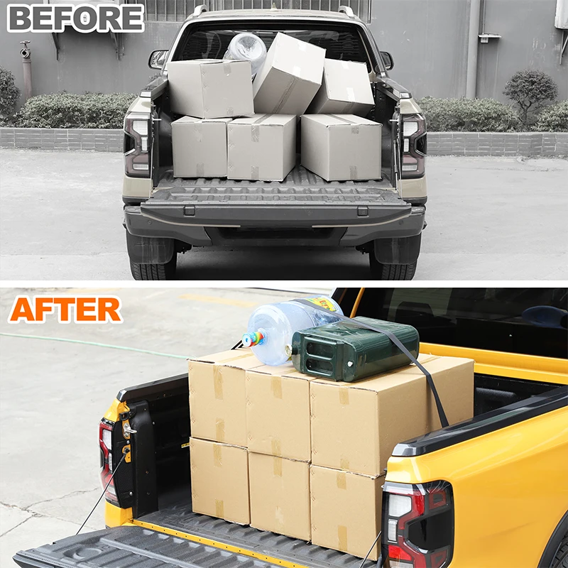 Car Truck Bed Luggage Cargo Auto Retracting Ratchet Tie Down Straps Bracket For Ford Ranger 2023-2025 Accessories