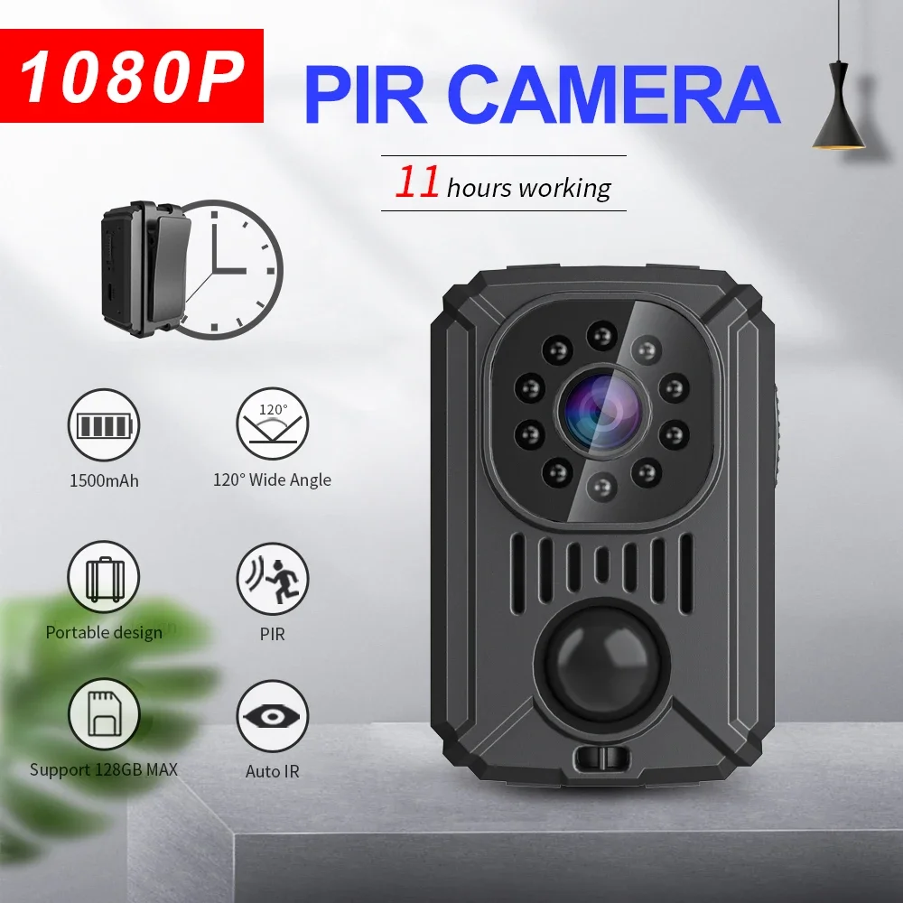 MD31 Mini PIR Video Body Camera Back Clip Photography DV Smart Camera HD 1080P Recorder Motion Activated Small Nanny Cam per auto