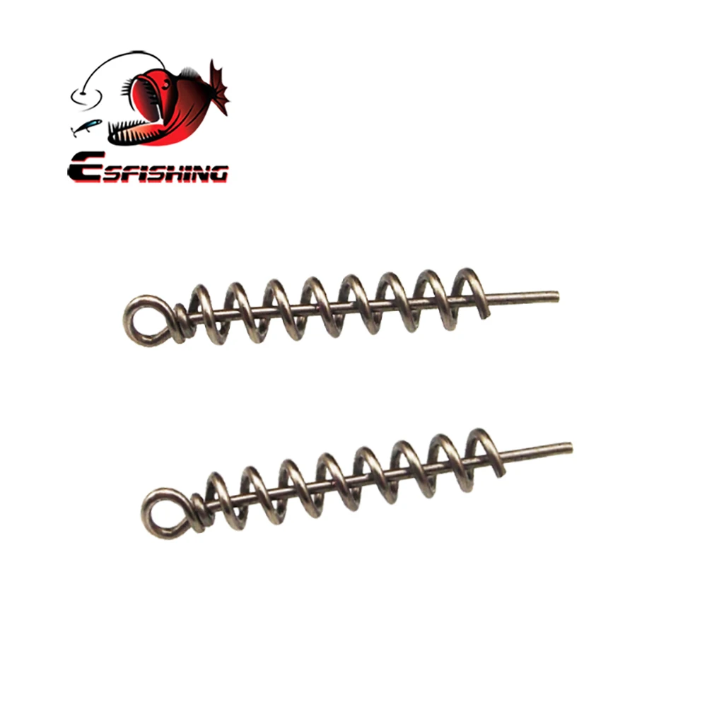 ESFISHING Fishing Hook Connector 50pcs 40mm 35mm 25mm Soft Bait Spring Centering Pins Fixed Latch Needle Spring Fishing Hook Con