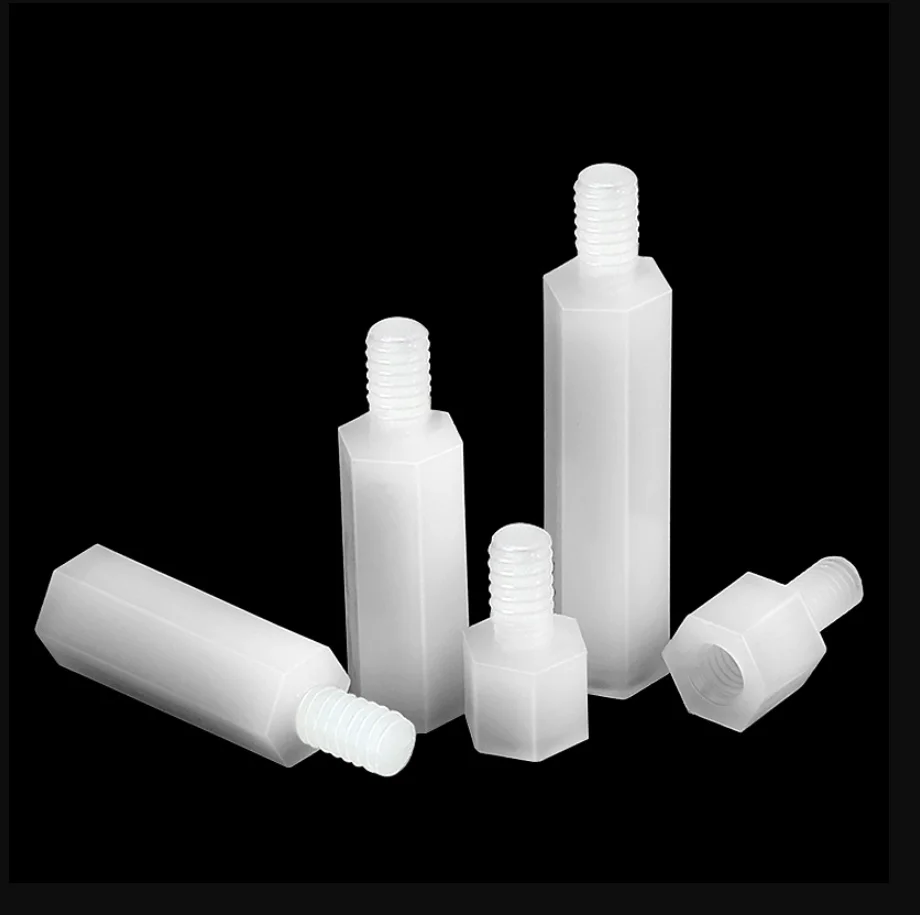 Lot50 Metric M2x5/6/8/10/12/15/18/20+5mm Hexagon Nylon Threaded Spacers Bolt
