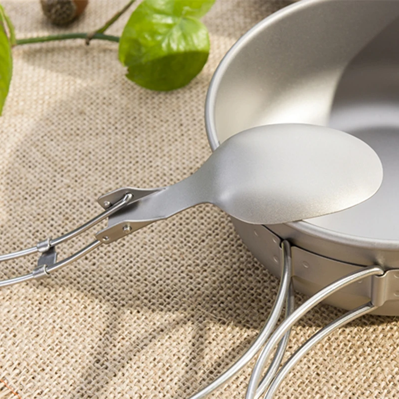 Keith Titanium Spoon Bacteriostatic Dinnerware Portable Outdoor Travel Picnic Camping Tableware Folding Spoon