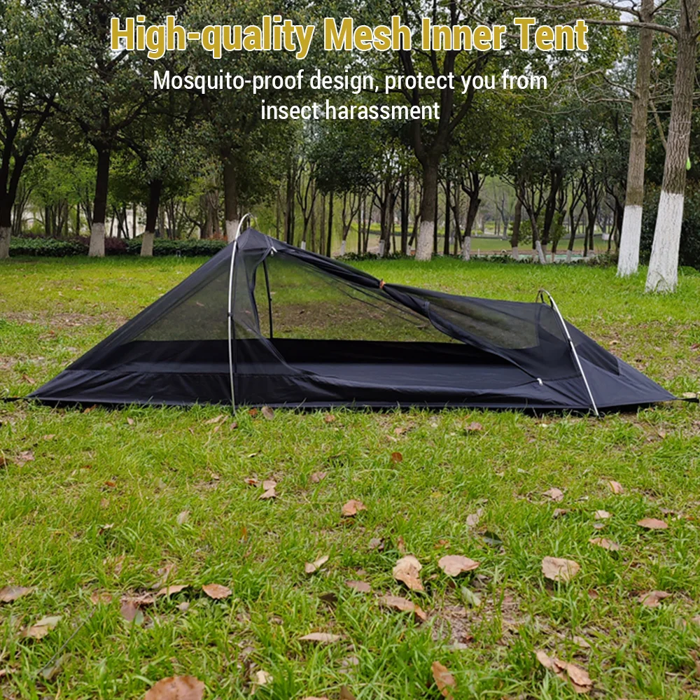 Backpacking Tent 1 Person Ultralight Aluminum Pole Stormproof Camping Tent Suitable for Four Seasons Single Person Tent