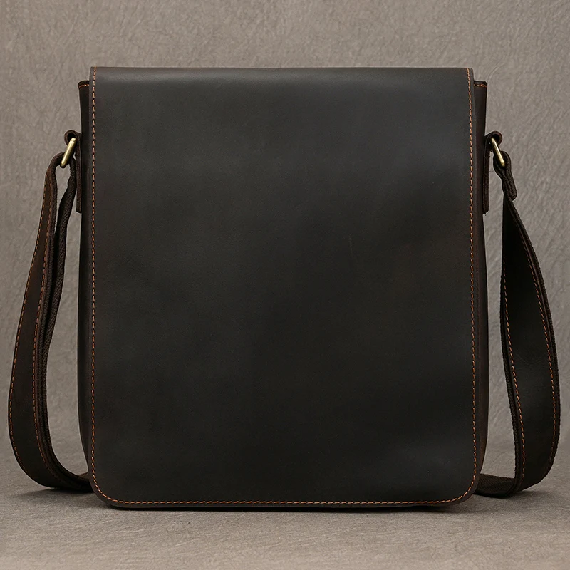 Hohe Qualität männer Leder Schulter Tasche Aus Echtem Leder Umhängetaschen Für Männliche Messenger Taschen Vintage Sling Taschen Mann Taschen 2024
