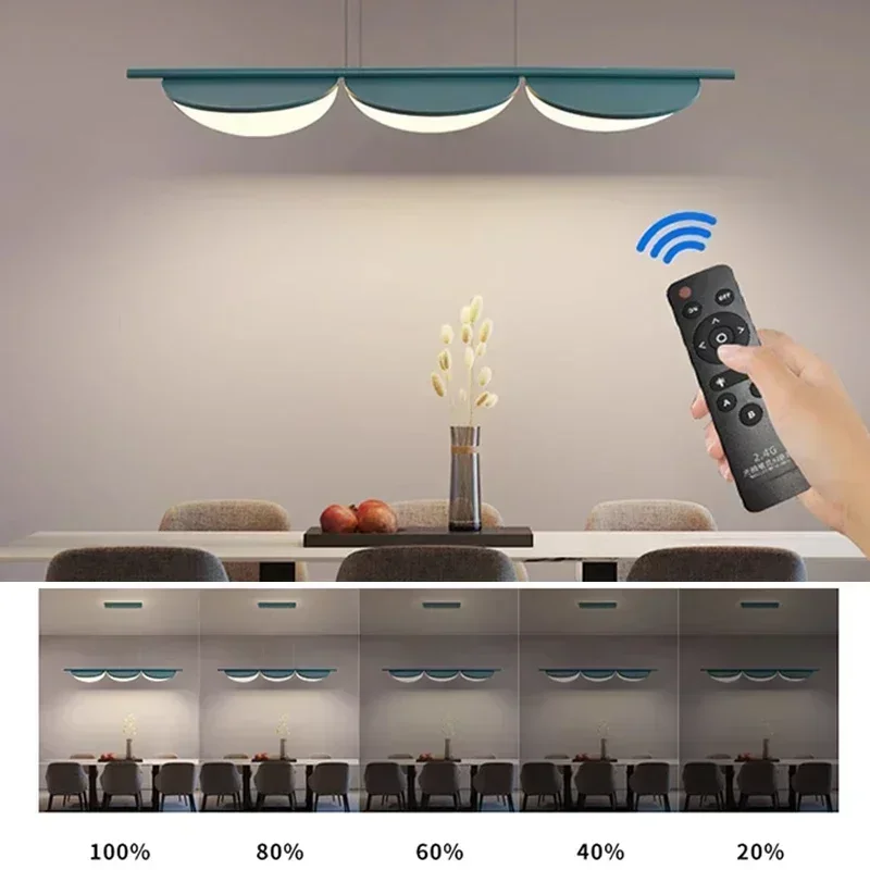 Moderne hanglamp eenvoudige salon lange bladstrip led-lamp kroonluchters eetkamer woonkamer keuken eiland studie verlichtingsarmaturen