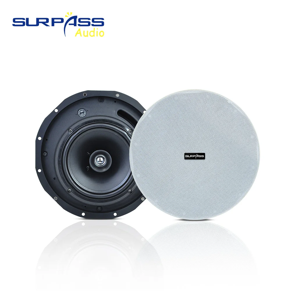 8Inch High-end Coaxial Recessed Speaker Passive In-ceiling Speaker 100V/70V/16Ohm Powerful PA Sound System for Supermarket Store