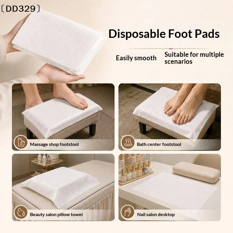 100Pcs Disposable Woven Fabric Pillow Towel – Soft, Skin-friendly, Hygienic, Convenient For Beauty Salons And Foot Spas.〔DD329〕