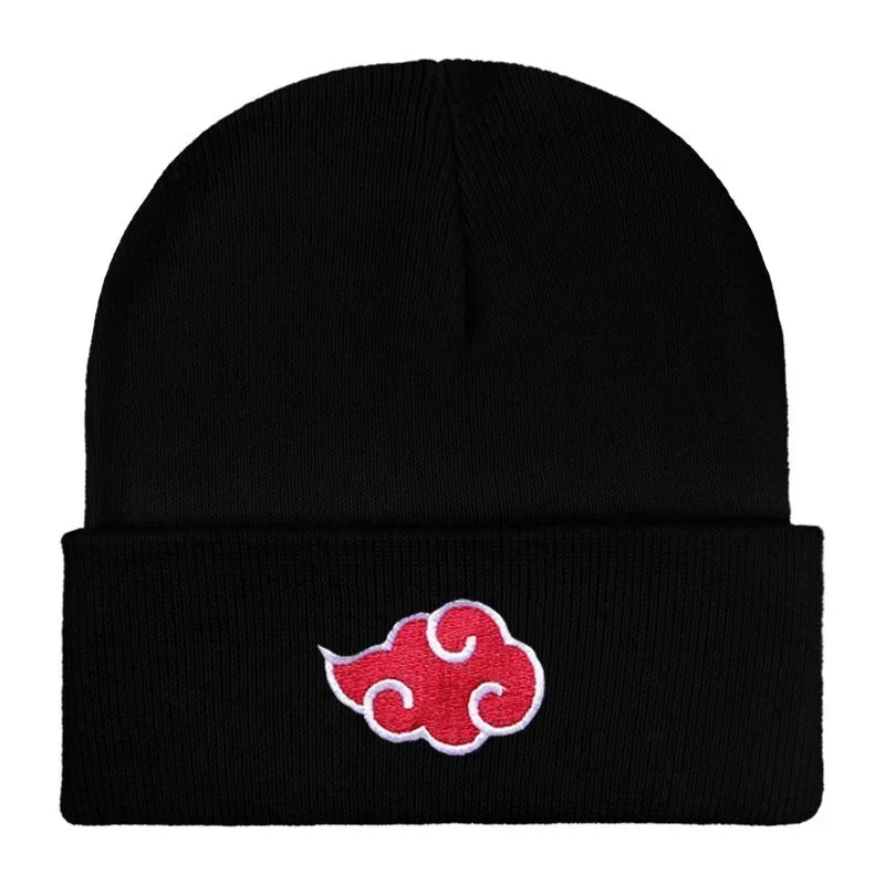 Anime Naruto Akatsuki Embroidered Beanies Hat Men Women Winter Autunm Warm Knitted Bonnet Cap Wool Skullies Boys Beanies Caps