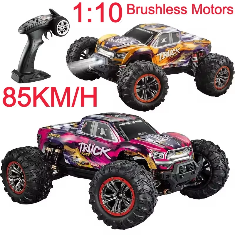 1:10 Übergroßer Metall-Brushless 85KM/H 4WD Ferngesteuerter Truck 200M LED-Beleuchtung Offroad-Rennwagen Drift RC-Auto Truck Erwachsenen-Spielzeug