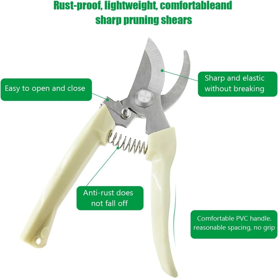 فروع الحديقة مقص التقليم الفولاذ المقاوم للصدأ مقصات المزرعة أداة فرع زهرة ورقة التشذيب مقص عالية الجودة أداة تشذيب النبات #4