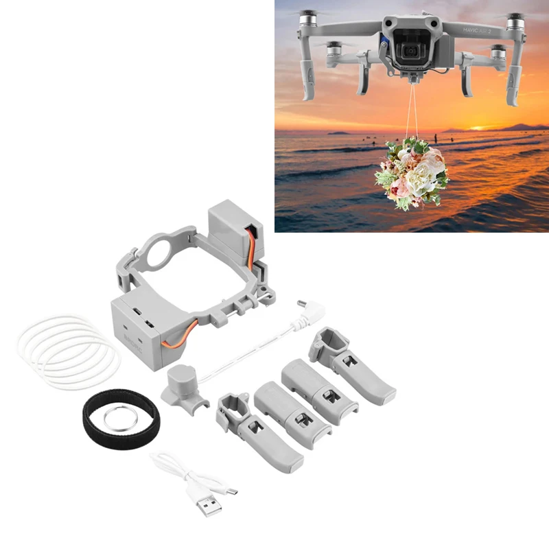 Drone Airdrop Servo System Kit with Landing Gear Gift Toys Air Delivery for DJI Mavic Air 2/Air 2S Drone Accessories