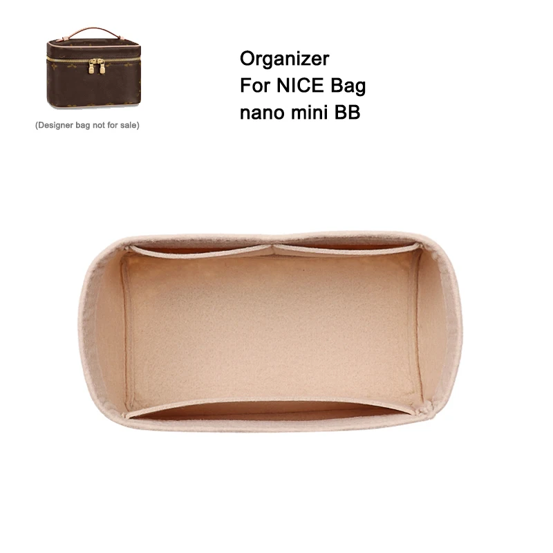 Organizador de bolsas de inserción personalizado, se adapta a NICE Nano Mini BB, bolso de maquillaje de fieltro, forro de viaje, monedero interior,