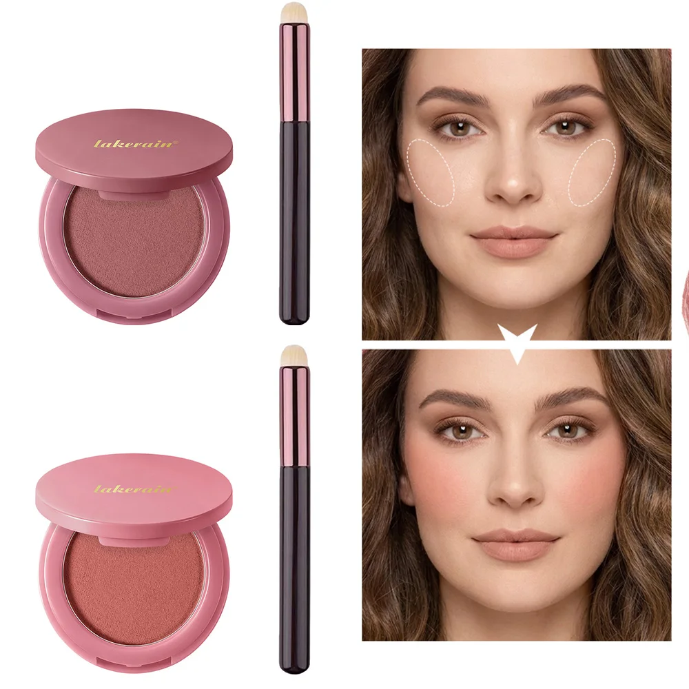 Soft Poke Blush Palette Free Brush Included Velvety Matte Nude Blush Natural Beginner Face Makeup Cosmetics for Women