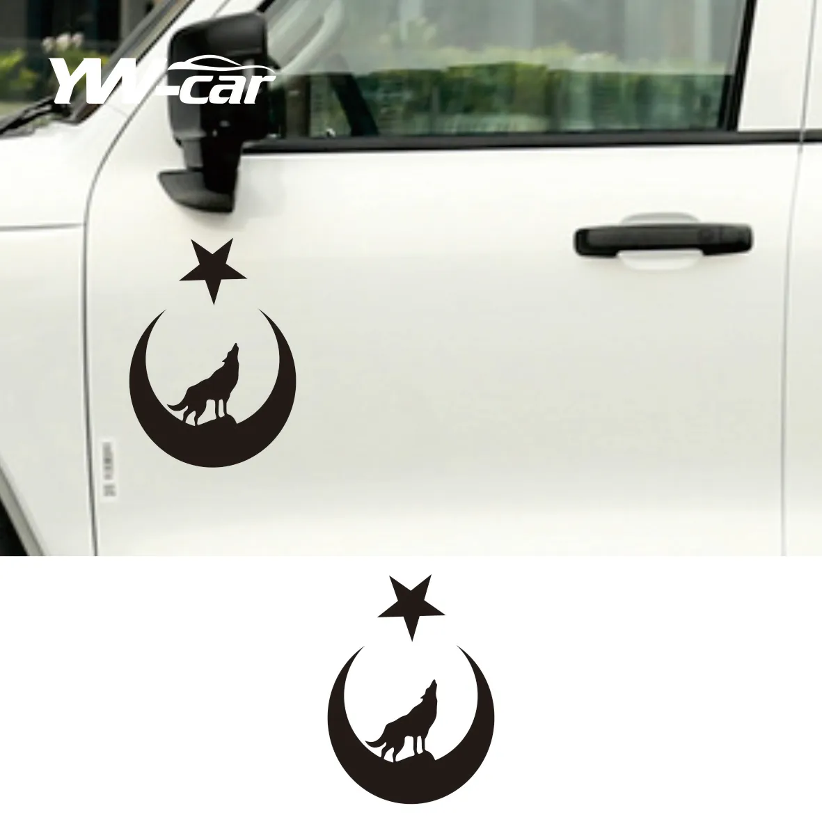 Interesting Wolf and Moon Star Great Turk Turkey Turkish Car Sticker Accessories Car Styling Decal Vinyl PVC 17cm*13cm