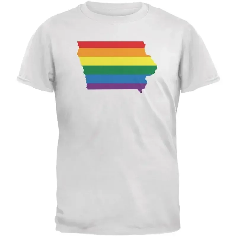 Iowa LGBT Gay Pride Rainbow White Youth T Shirt