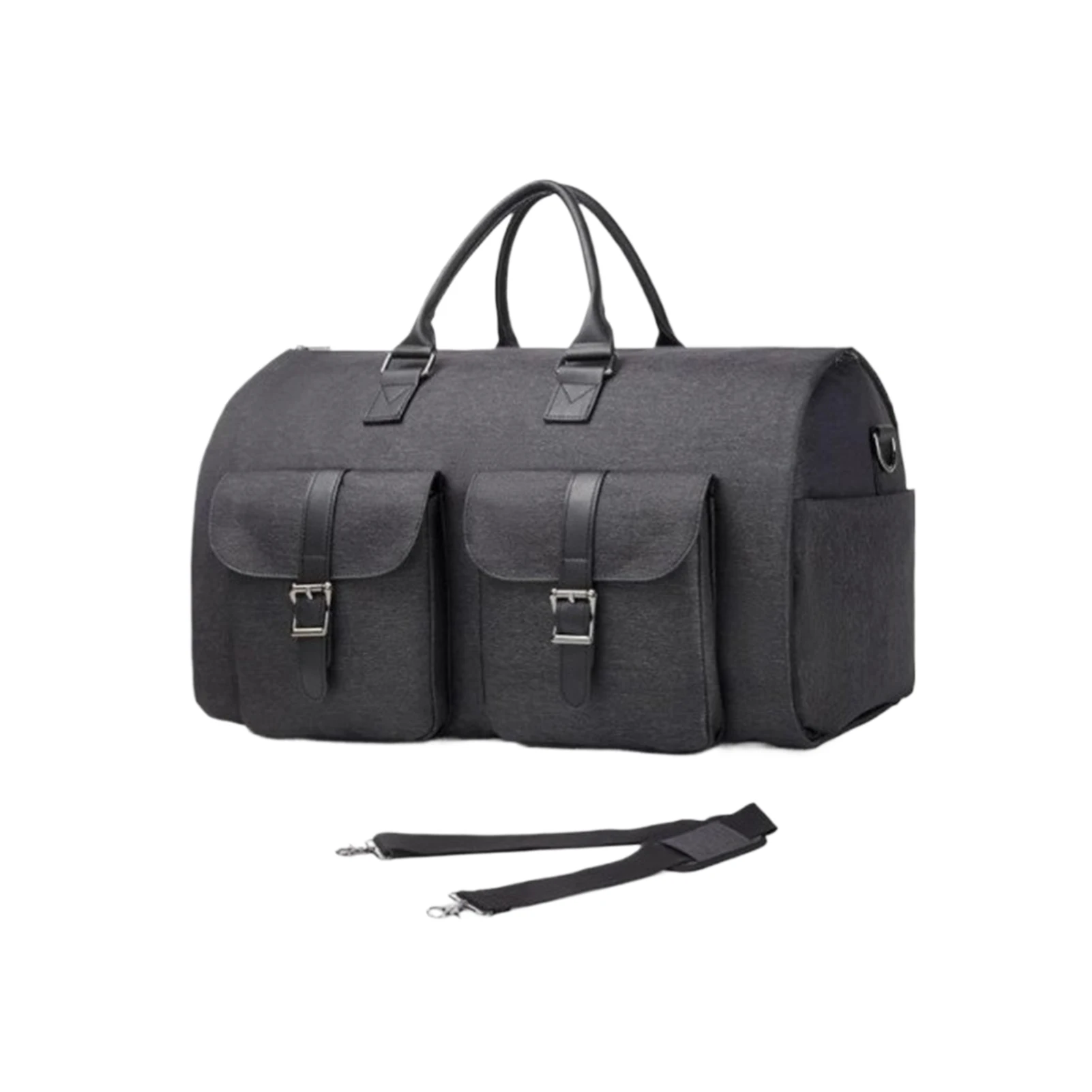 2-in-1 PU Foldable Travel Bag Suit Travel Bag Waterproof Extra Large Weekend Bag Portable Flight Bag for Men Women